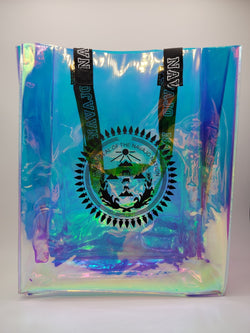 Custom Navajo Nation Holographic tote bag| High quality rainbow blue PVC