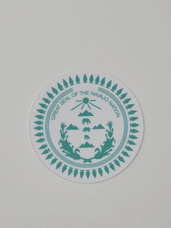 3x3 Great Seal of the Navajo Nation sticker in turquoise| “Turquoise Navajo Nation seal” sticker